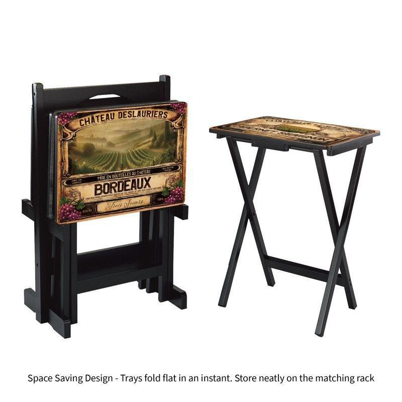 Siyah Kahverengi Beyaz Kırmızı Katlanır Zigon Sehpa 81x48x38 cm - 108274