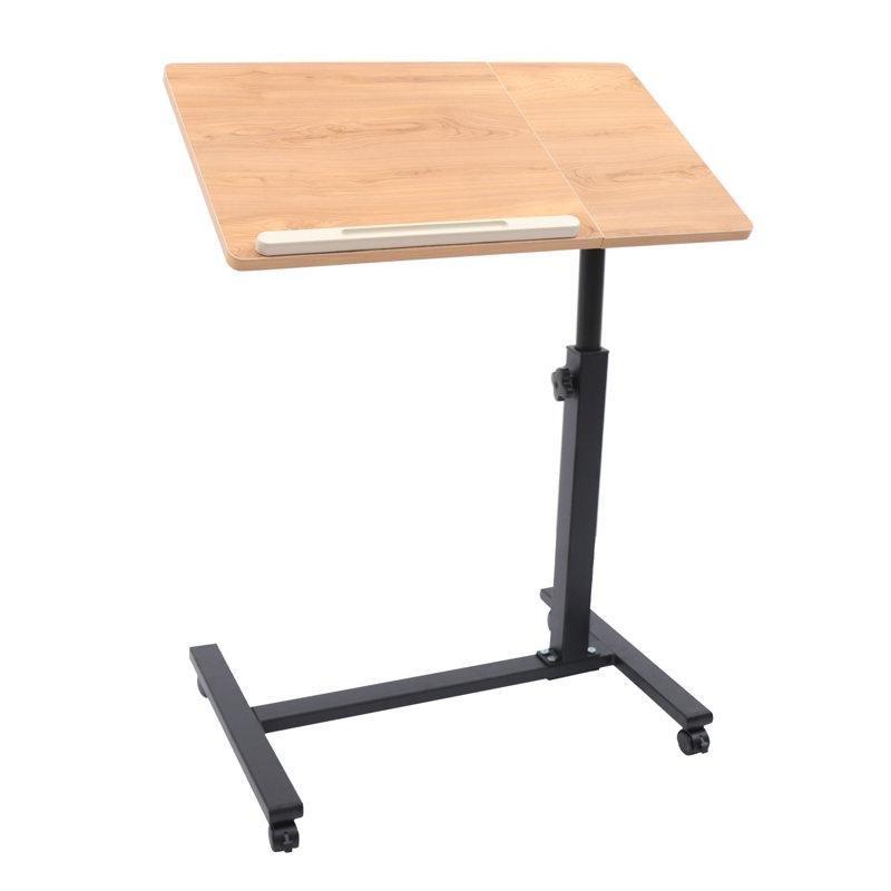 Siyah Kahverengi MDF Ayarlanabilir Tekerlekli Raflı Laptop Sehpası-60x35 cm - 113364