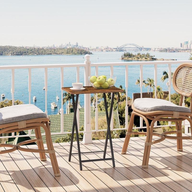 Siyah Katlanır Çanta Zigon Sehpa Seti 48x36x66 cm - 108772