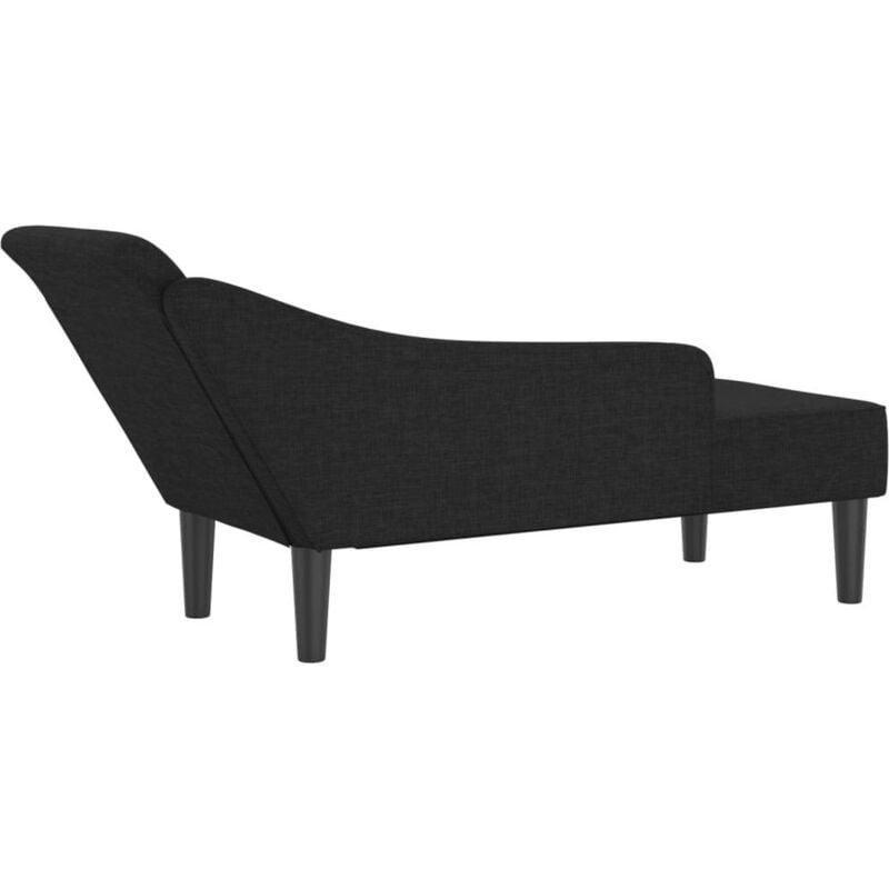 Siyah Kumaş Dinlenme Koltuğu 141 x 55,5 x 66,5 cm Silindirik Yastıklı - 109391