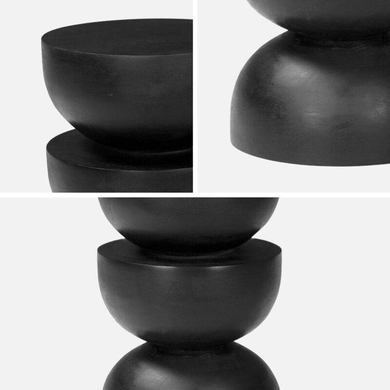 Siyah Mango Ağacı Ahşap Minimalist Ahşap Yan Sehpa-30x45 cm - 110643