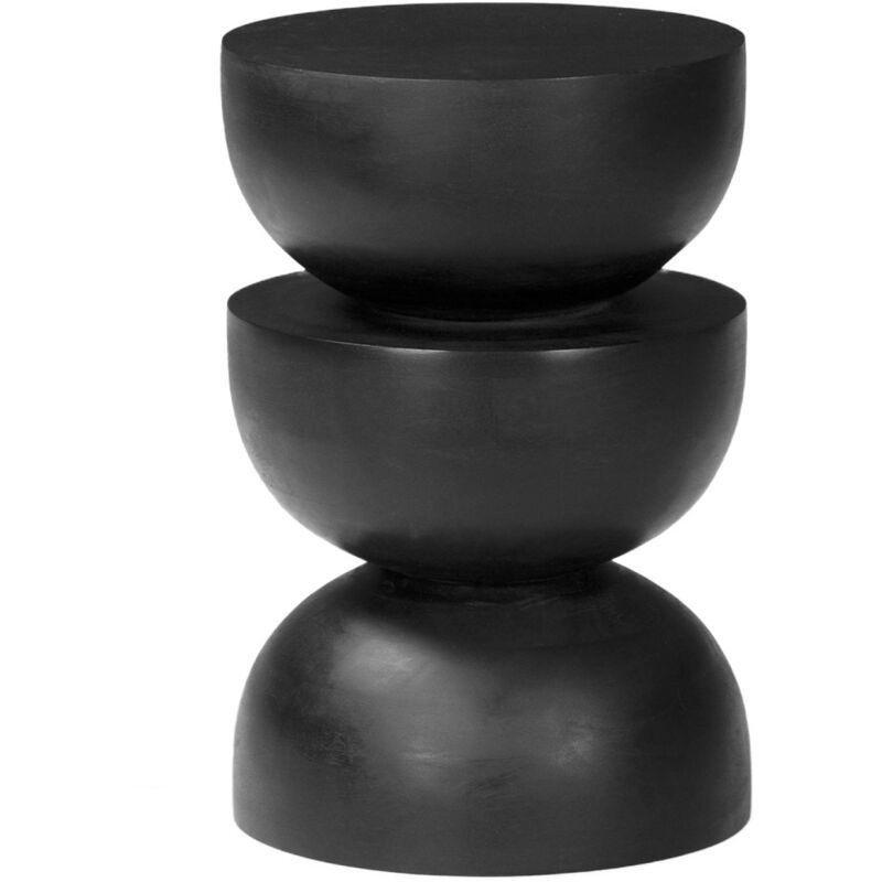 Siyah Mango Ağacı Ahşap Minimalist Ahşap Yan Sehpa-30x45 cm - 110643