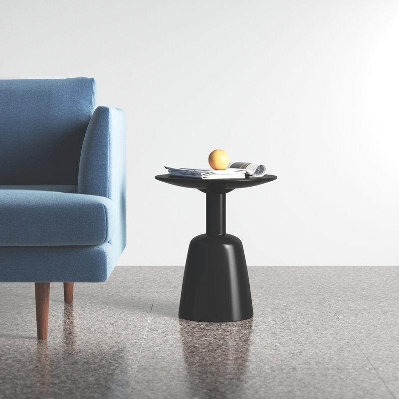 Siyah Mantar Zigon Sehpa Masif Mango Ağacı 41 cm - 108397