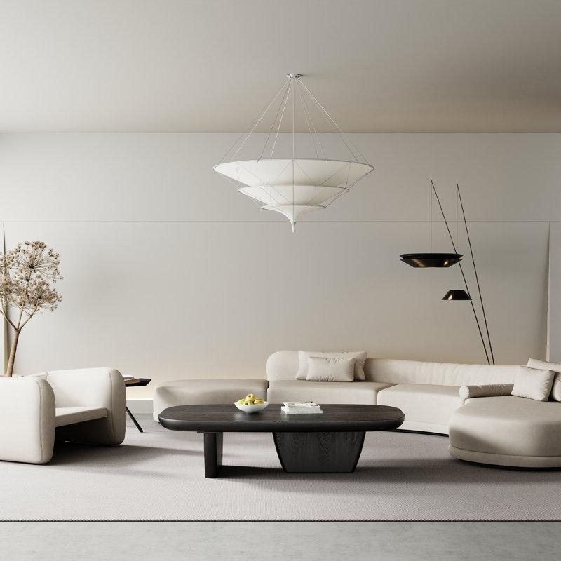 Siyah Masif Ahşap Dikdörtgen Orta Sehpa 130 cm - 104083