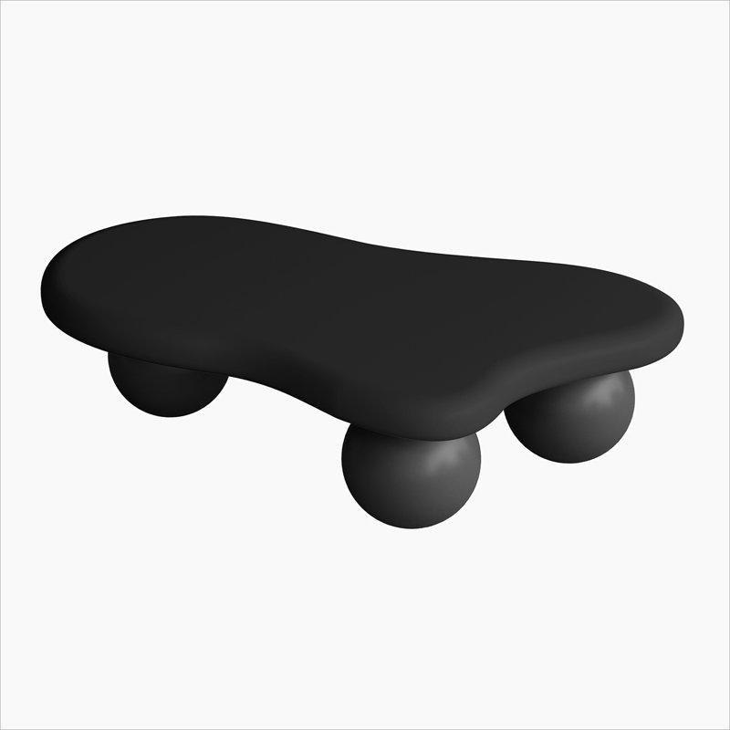 Siyah Mat 120x80 cm Top Ayaklı Orta Sehpa - 105991