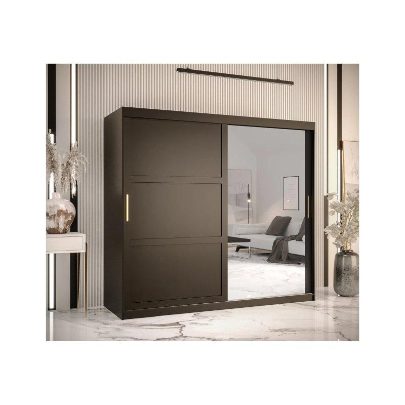 Siyah Mat Sürgülü Gardrop 200x200 cm - 90268