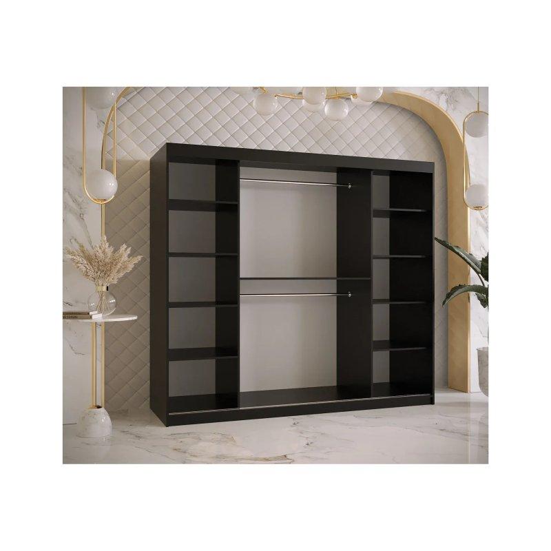 Siyah Mat Sürgülü Gardrop 200x200 cm - 90268
