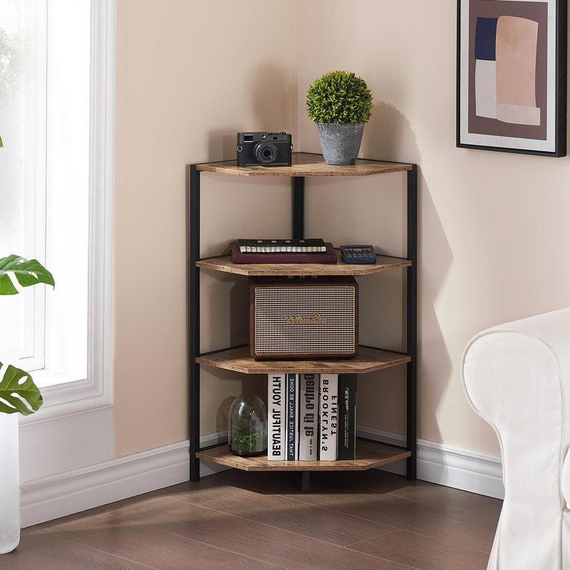 Siyah MDF Açık Raflı Üçgen Yan Sehpa-80x40x40 cm - 113157