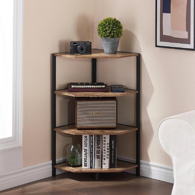 Siyah MDF Açık Raflı Üçgen Yan Sehpa-80x40x40 cm - 113157