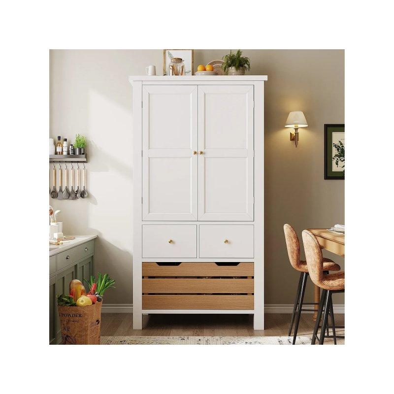 Siyah MDF Çok Amaçlı Dolap 80x40x140 cm - 92494