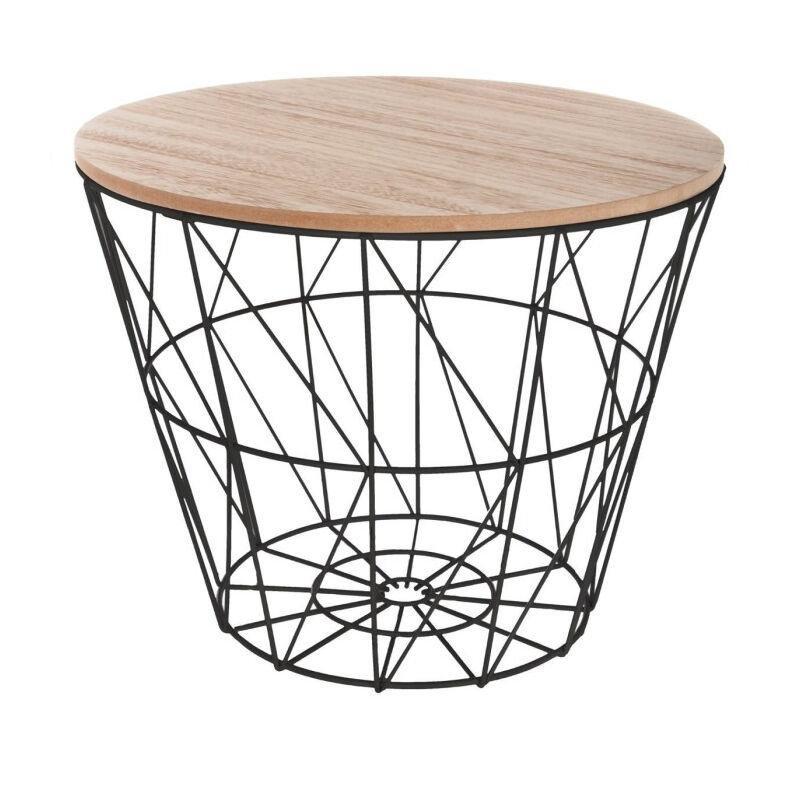 Siyah MDF Metal Modern Metal Yan Sehpa-38x31 cm - 110869