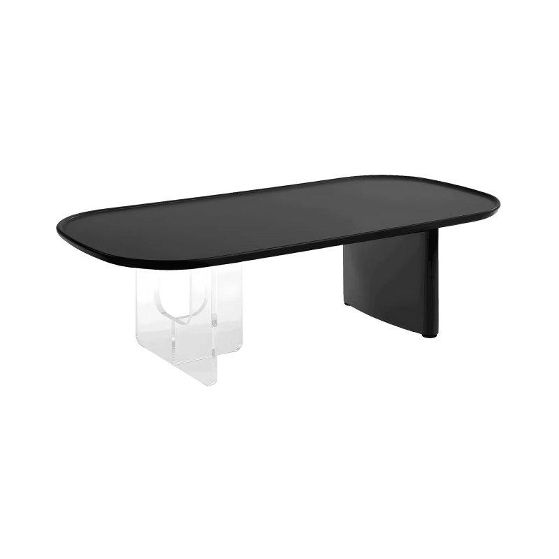 Siyah MDF Şeffaf Akrilik Ayaklı Orta Sehpa 120x60 cm - 102465