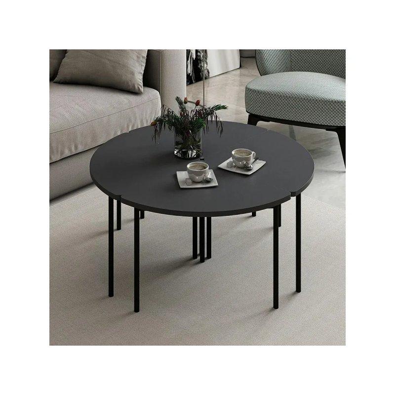 Siyah MDF Zigon Sehpa 90x90 cm - 106249