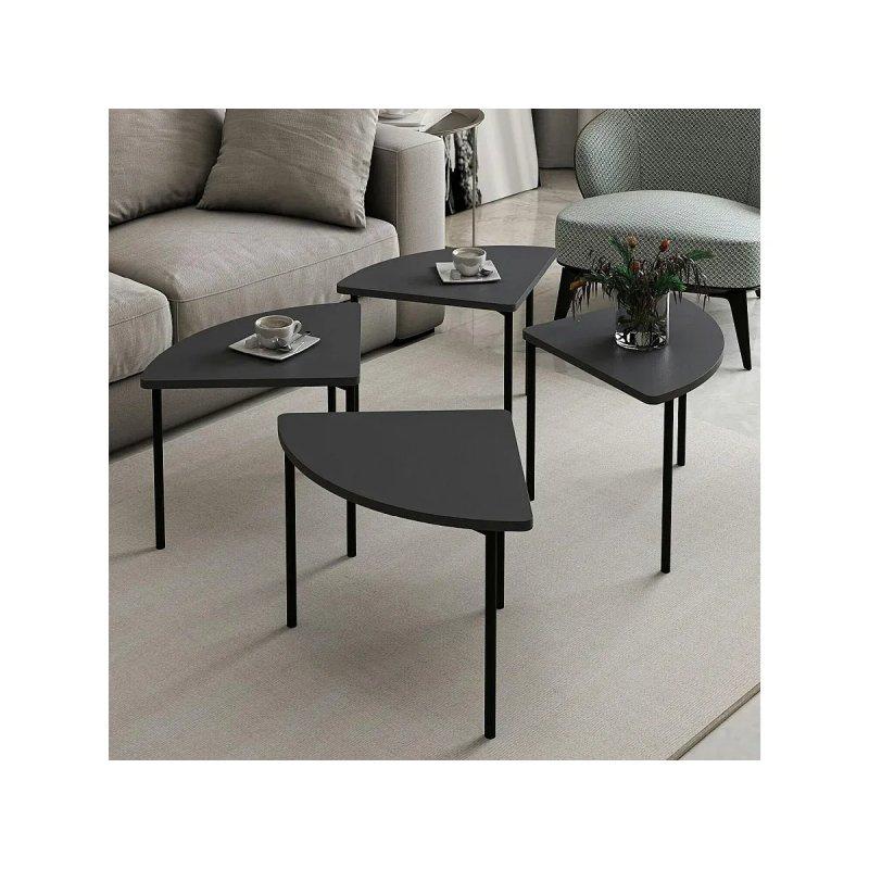 Siyah MDF Zigon Sehpa 90x90 cm - 106249