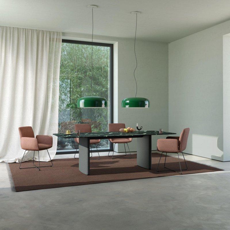 Siyah Mermer Masa 240x110 cm Kumaş Kaplı Ayaklı - 92191