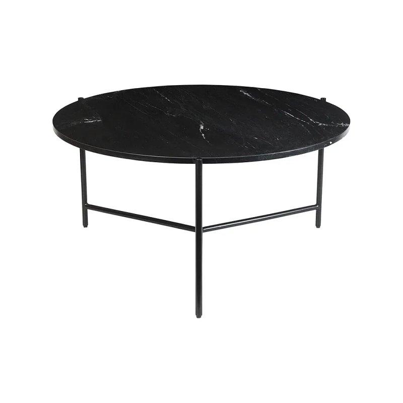 Siyah Mermer Yuvarlak Orta Sehpa 90 cm - 102234