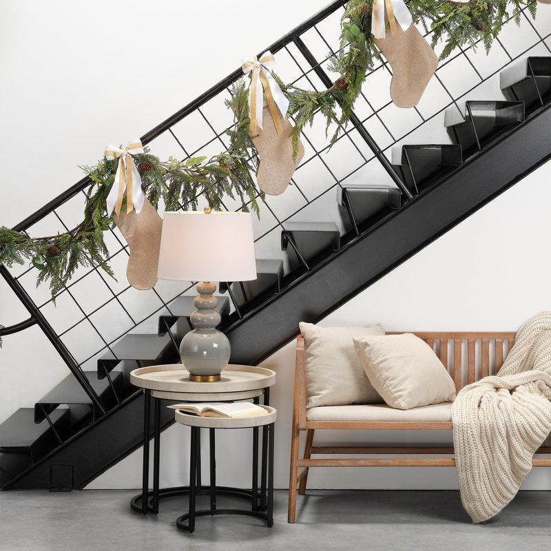 Siyah Metal Ayaklı Suni Deri Üç Tepsi Zigon Sehpa 46 cm 50 cm 60 cm - 108673