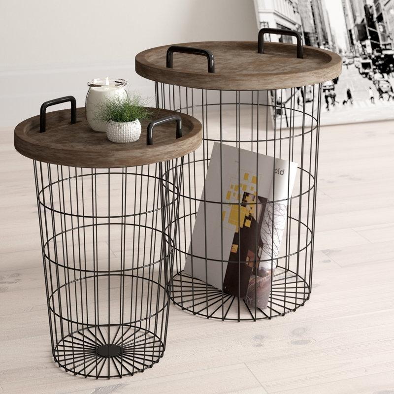 Siyah Metal Ayaklı Tepsi Zigon Sehpa İkili Set 50x41 cm - 108655