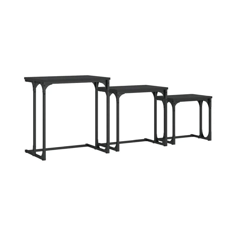 Siyah Metal Ayaklı Zigon Sehpa 51x35x53 cm - 106159
