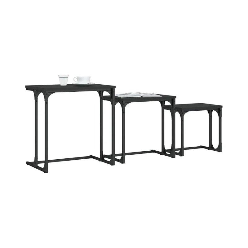 Siyah Metal Ayaklı Zigon Sehpa 51x35x53 cm - 106159