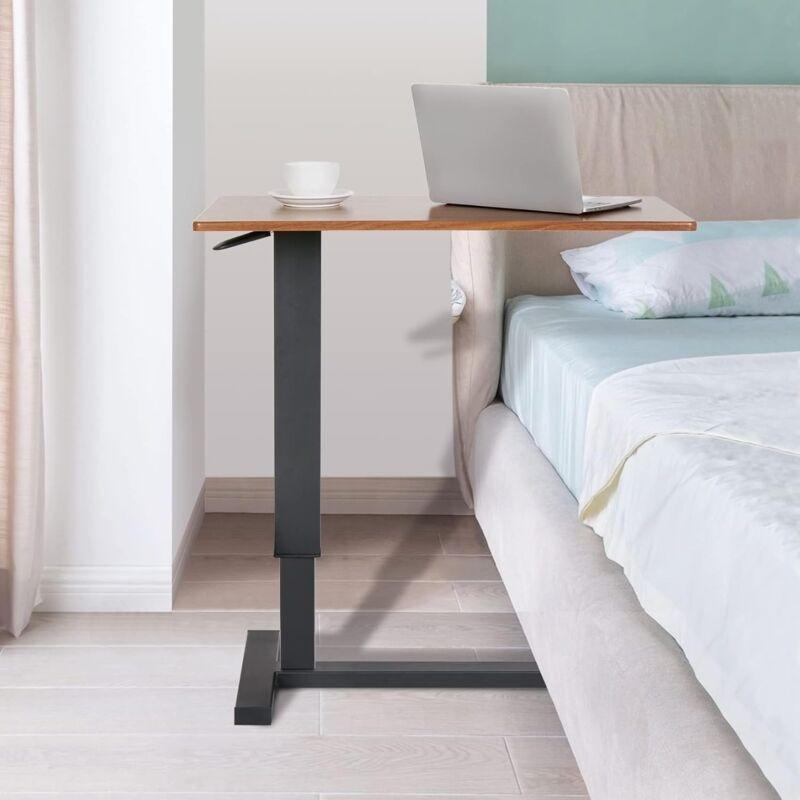 Siyah Metal Ayarlanabilir Tekerlekli Yan Sehpa-80x40x90 cm - 111565