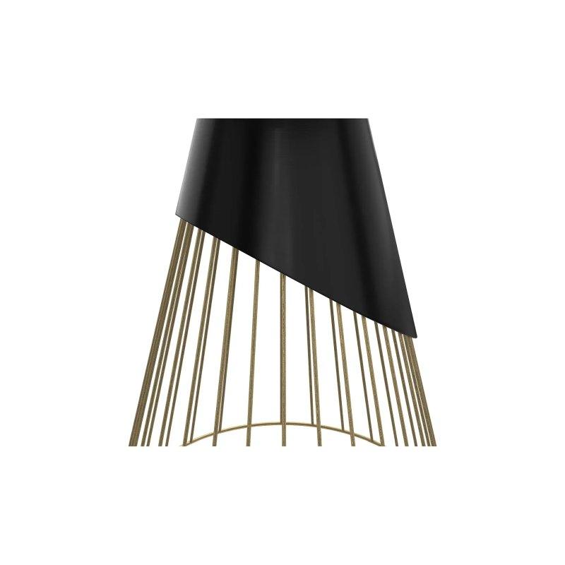 Siyah Metal Bordürlü Yuvarlak Tasarım Yan Sehpa-45x45x46 cm - 110282
