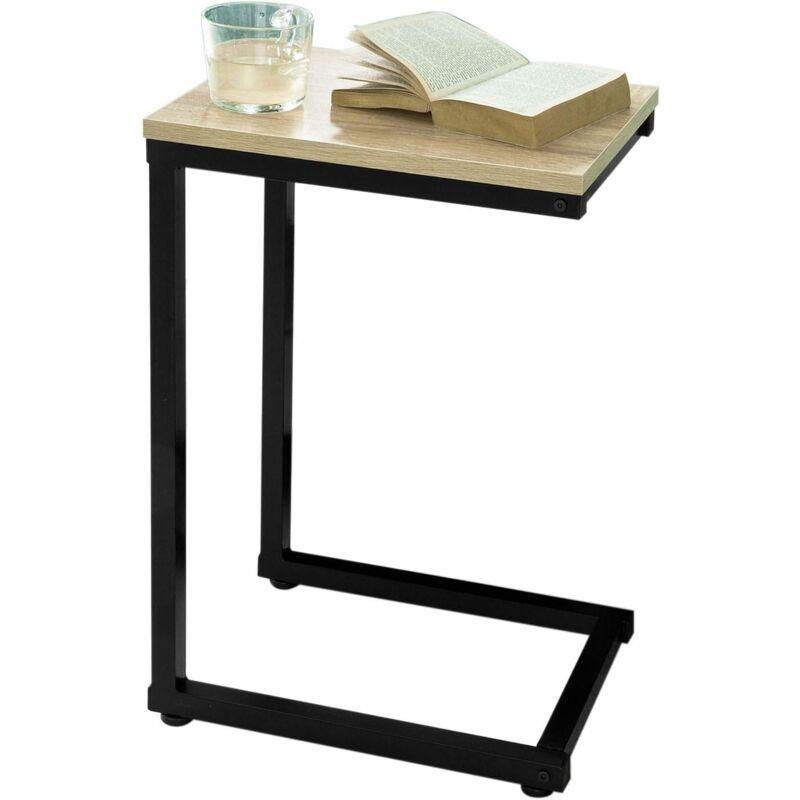 Siyah Metal C Şekilli Metal Yan Sehpa-30x60x40 cm - 110823