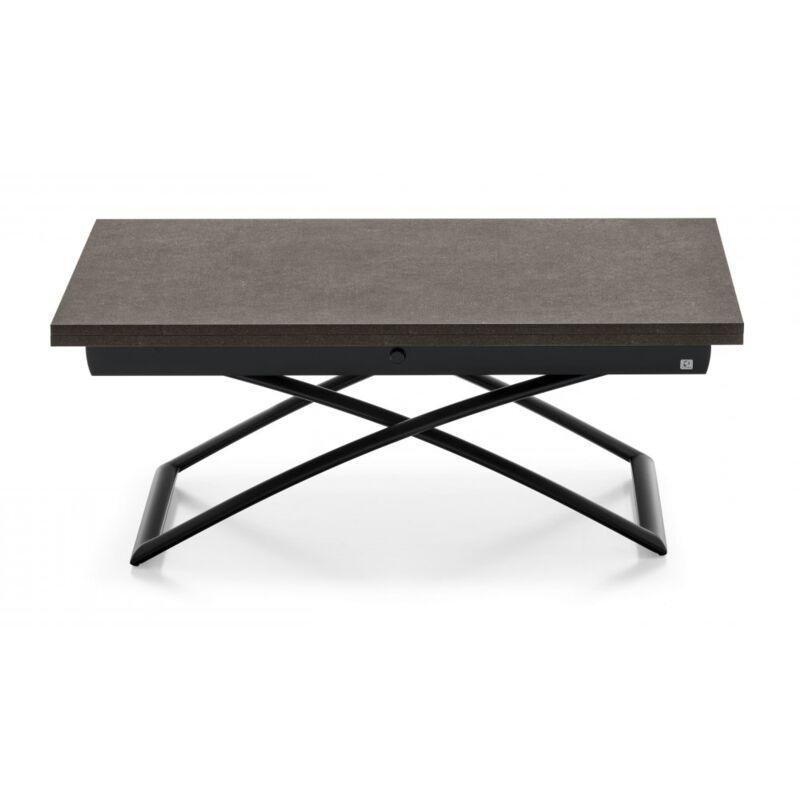 Siyah Metal Endüstriyel Açılır Yemek Masası Olan Sehpa 115x75 cm - 101753