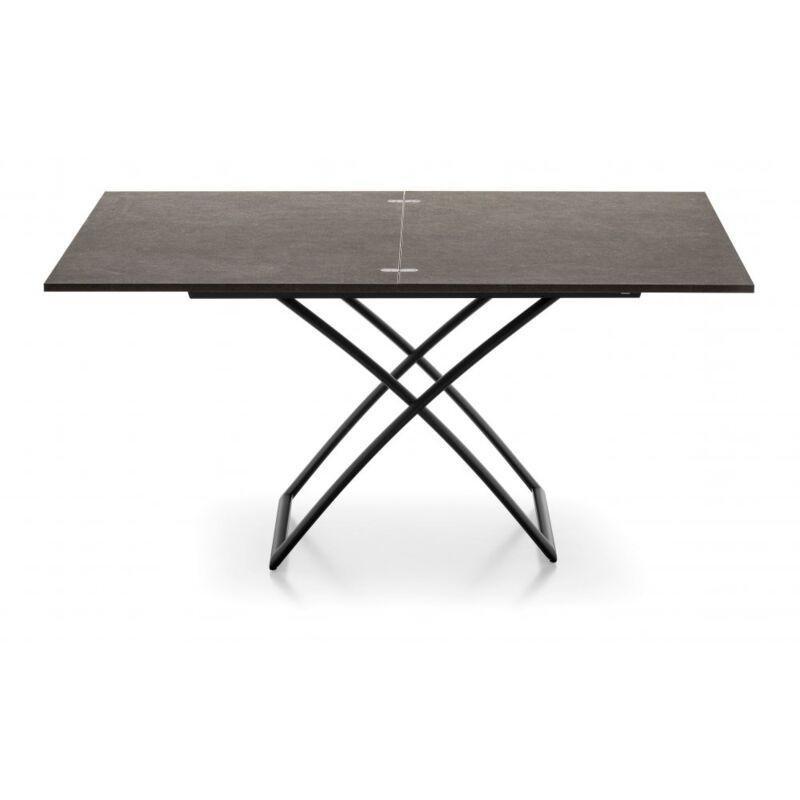 Siyah Metal Endüstriyel Açılır Yemek Masası Olan Sehpa 115x75 cm - 101753