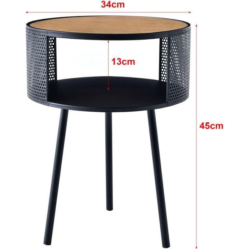 Siyah Metal İç Hazneli Mantar Yan Sehpa-34x45 cm - 112741