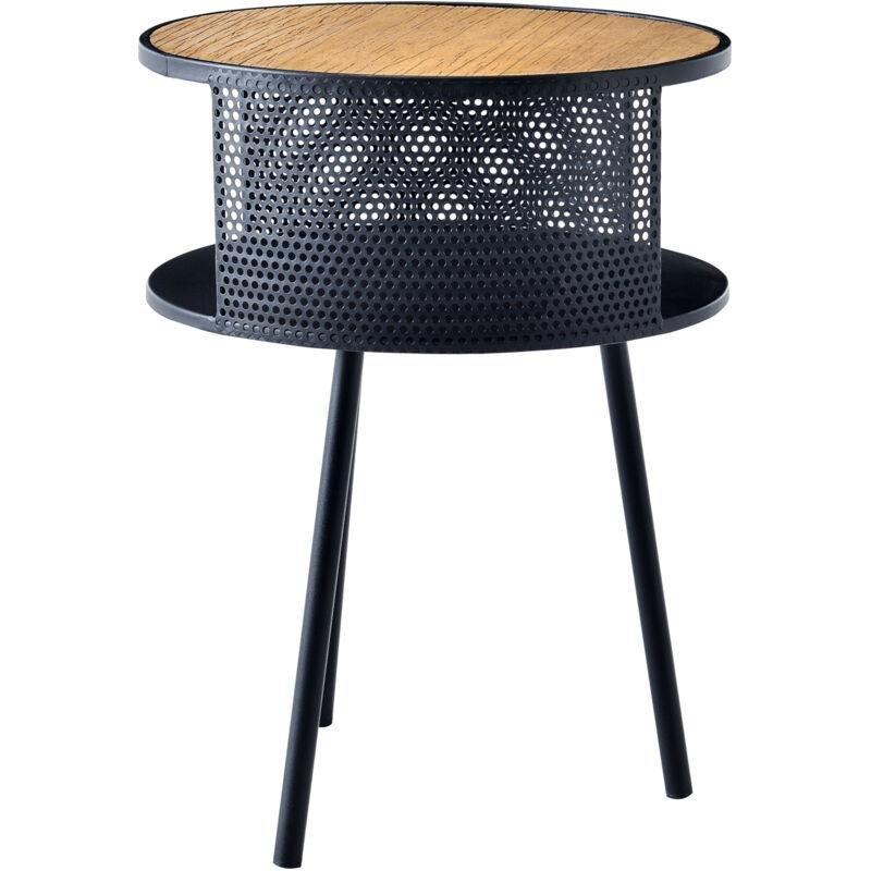 Siyah Metal İç Hazneli Mantar Yan Sehpa-34x45 cm - 112741