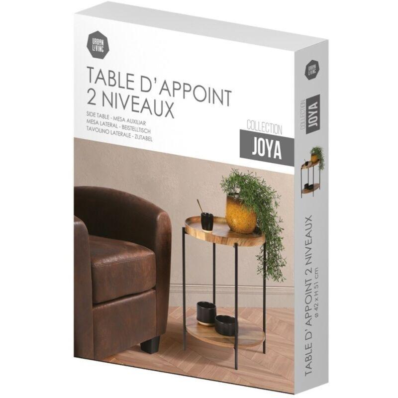 Siyah Metal İki Katlı İskandinav Yan Sehpa-42x51 cm - 112592