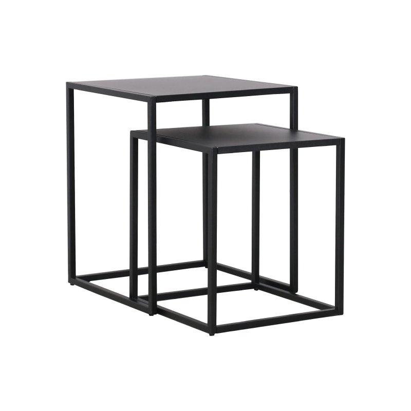 Siyah Metal İkili Zigon Sehpa 40x49x40 cm - 106495