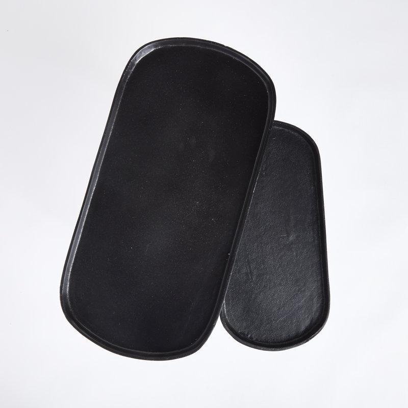 Siyah Metal Oval Tepsi Zigon Sehpa İkili Set 53 cm - 108667