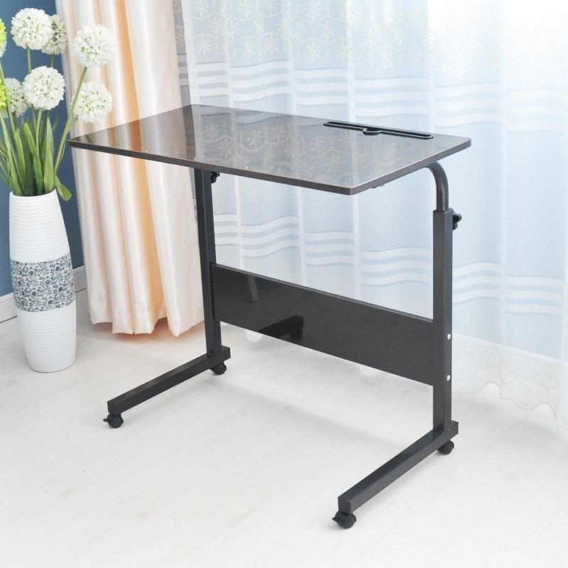 Siyah Metal Tekerlekli Yükseklik Ayarlı Laptop Sehpası-90x80x40 cm - 113244