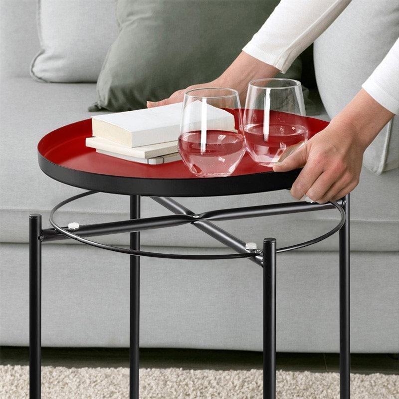 Siyah Metal Tepsi Zigon Sehpa 52x45x45 cm - 108685