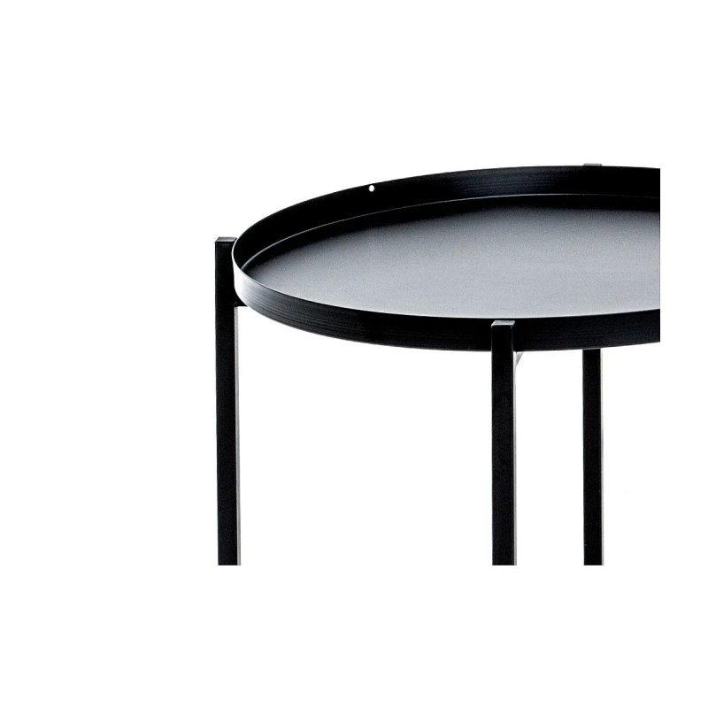 Siyah Metal Yuvarlak Zigon Sehpa 43 cm 3'lü Set - 106108