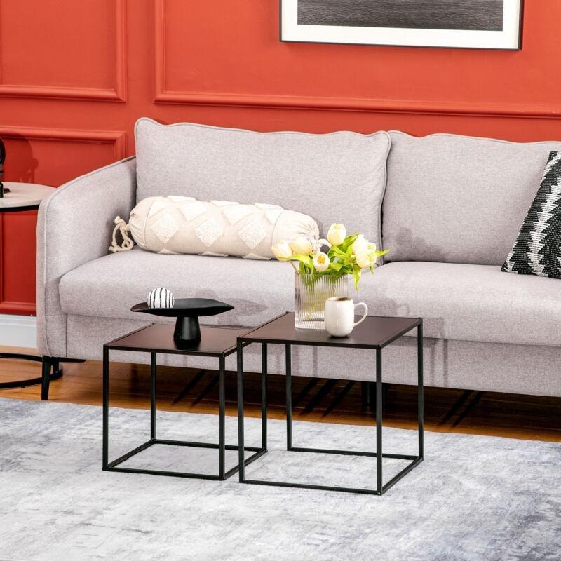 Siyah Metal Zigon Sehpa 40x40x40 cm - 107510