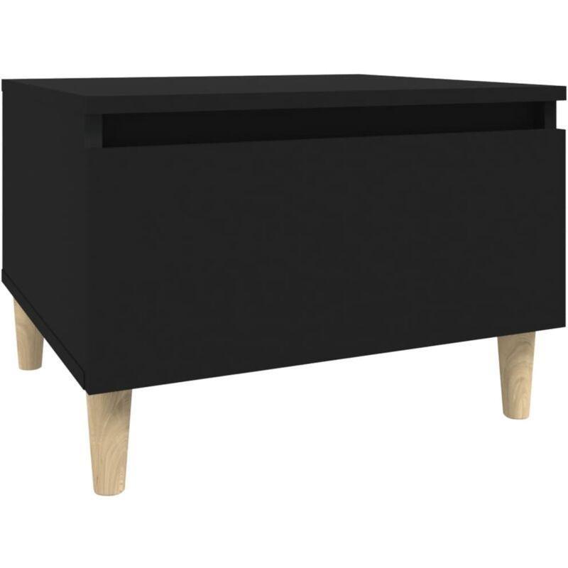 Siyah Mühendislik Ahşabı Çekmeceli Iskandinav Yan Sehpa-50x46x35 cm - 112617