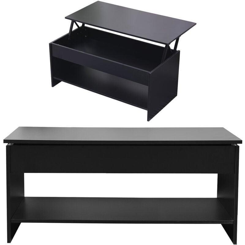 Siyah Orta Sehpa Açılır Tablalı 100x50x44-58 cm - 103411