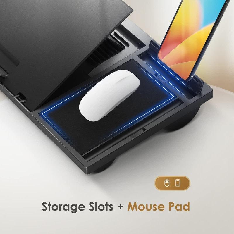 Siyah Plastik Minderli Yükseklik Ayarlı Laptop Sehpası-11x50x28 cm - 113235