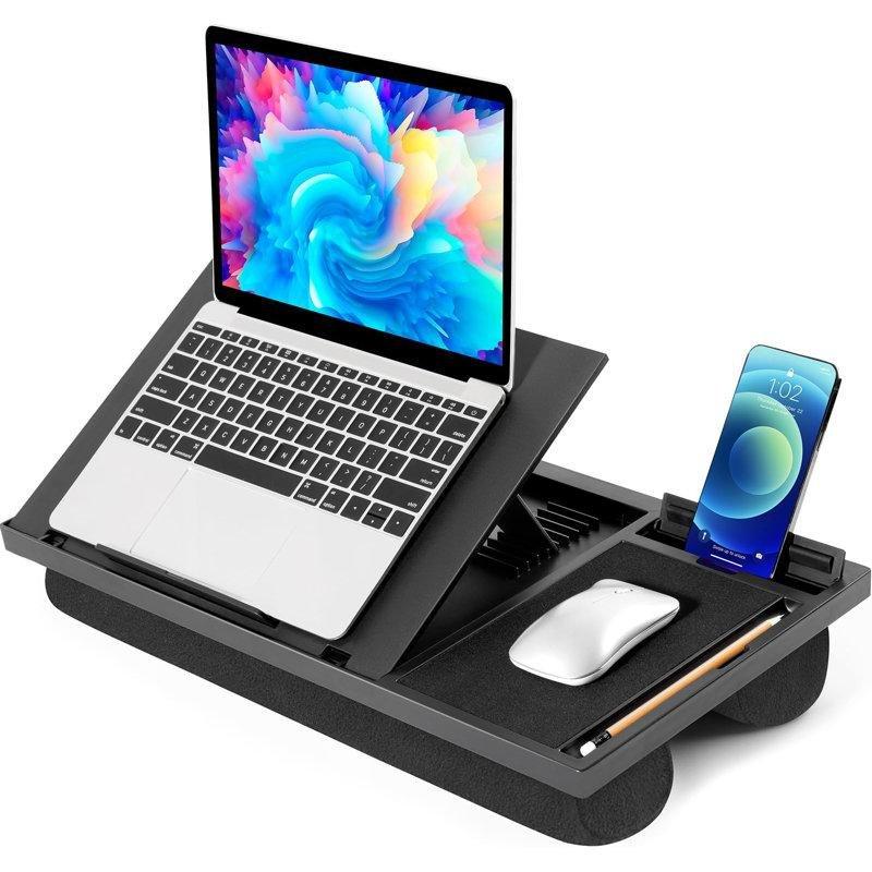 Siyah Plastik Minderli Yükseklik Ayarlı Laptop Sehpası-11x50x28 cm - 113235