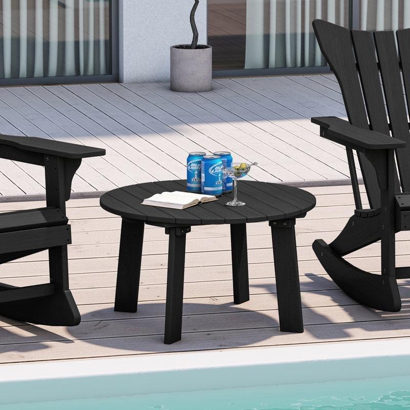 Siyah Plastik Orta Sehpa 80 cm Yuvarlak - 105811