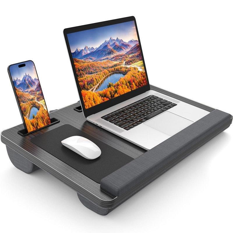 Siyah Polyester Kaymaz Bilek Destekli Laptop Sehpası-55x35 cm - 113229