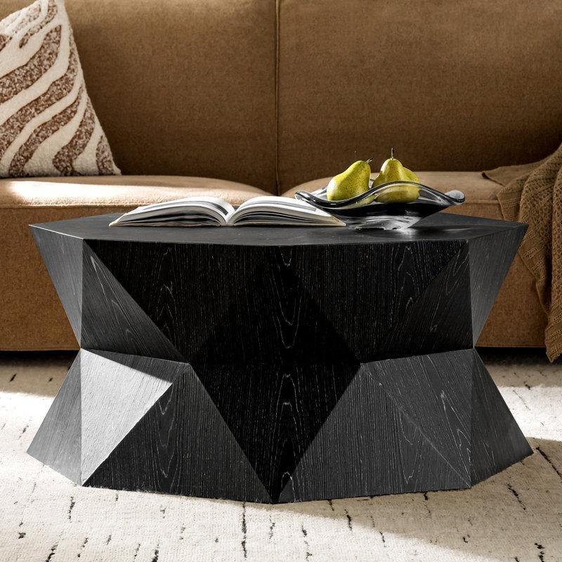 Siyah Sekizgen Zigon Sehpa 86x84x41 cm - 108601