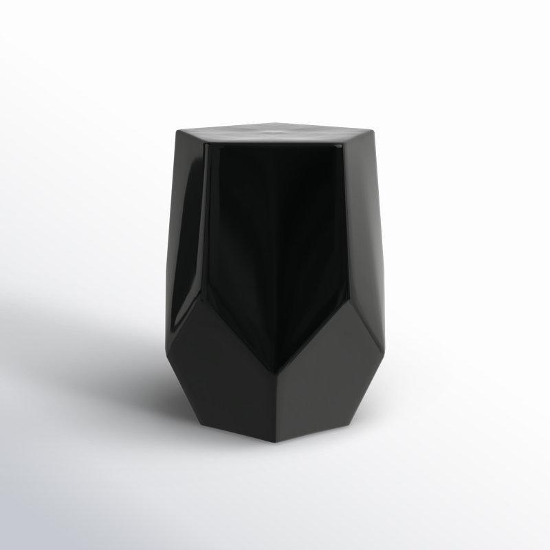 Siyah Seramik Suya Dayanıklı Seramik Yan Sehpa-46x35x35 cm - 113514