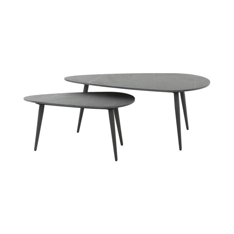 Siyah Seramik Üçgen Orta Sehpa 100x50x40 cm (2'li Set) - 102288