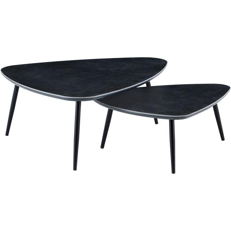 Siyah Seramik Zigon Sehpa 150x80x35 cm - 107342