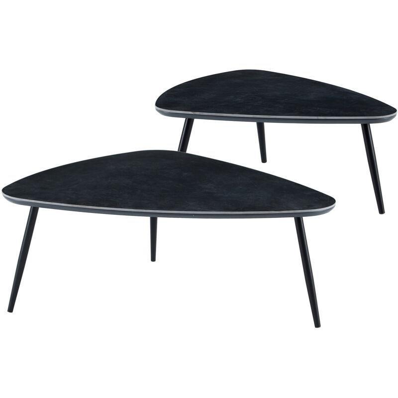 Siyah Seramik Zigon Sehpa 150x80x35 cm - 107342