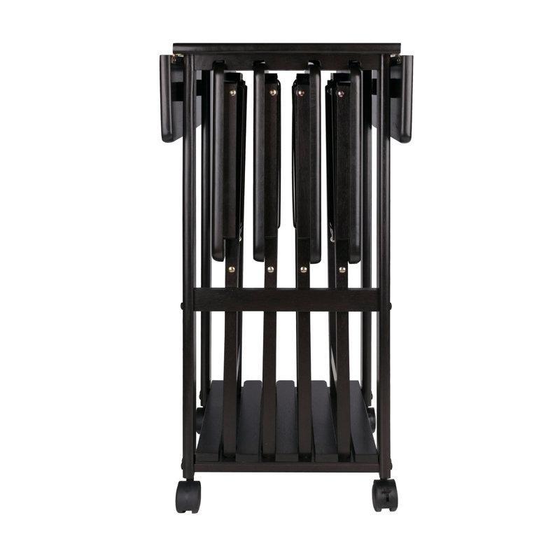 Siyah Tekerlekli Çanta Zigon Sehpa 72x53x37 cm - 108883